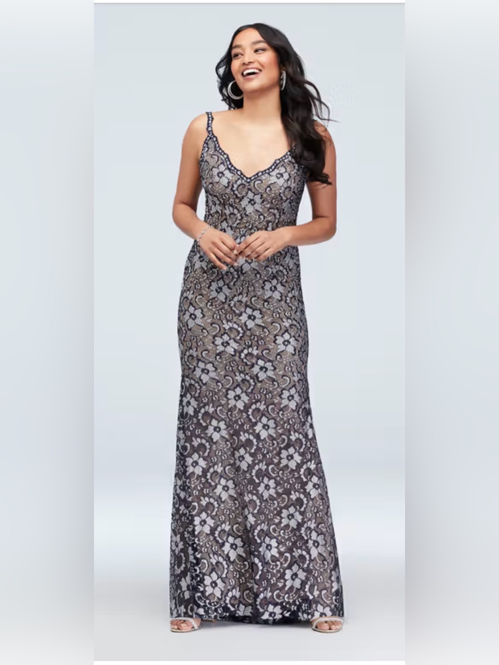 Lace Floral Evening Gown Nwt